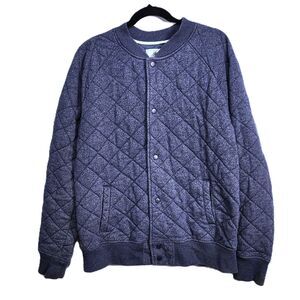 On The Byas Blue Quilted Snap Up XL Men's Snap Closure Jacket Coat With Pockets